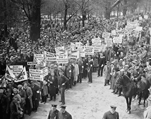Picketing Prints: View of Hunger Marchers Protesting