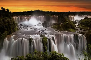 View Of Iguazu Falls From Brazilian Side, Parana State, South America