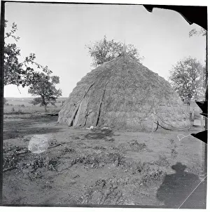 Oklahoma Prints: View of An Indian Sod House