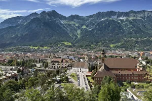 View of Innsbruck, Wilten district, capital of Tyrol with Northern Chain, Alps, Austria, Europe, PublicGround