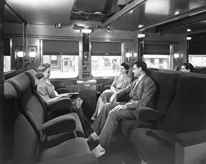 View of Interior of a Coach Sleeper on Train