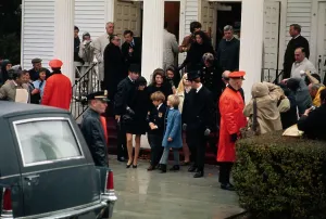 Hyannis Prints: View of Jacqueline Kennedy Onassis Outside at Church Services