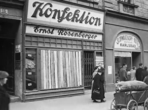Czechoslovakia Prints: View of a Jewish-owned Shop With Boarded Windows 1938