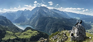 Images Dated 17th August 2014: View of Konigssee Lake and Mt Watzmann from Mt Jenner, Berchtesgaden National Park