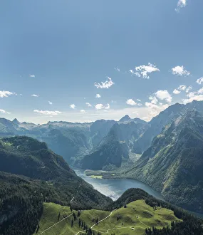 Images Dated 17th August 2014: View of Konigssee Lake and Mt Watzmann from Mt Jenner, Berchtesgaden National Park