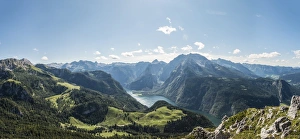 Images Dated 17th August 2014: View of Konigssee Lake and Mt Watzmann from Mt Jenner, Berchtesgaden National Park