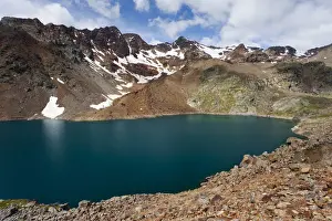 Eastern Alps Prints: View of Lago Verde lake at the descent of Mt Zufrittspitze in Ulten Valley or Val dUltimo