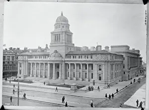 View of Large Domed Building with Pedestrians
