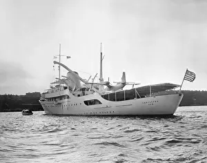 View of Large Yacht Offshore