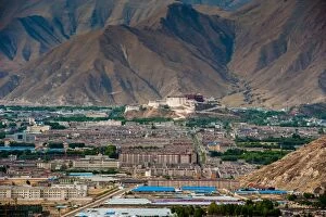 view of Lhasa city from distance
