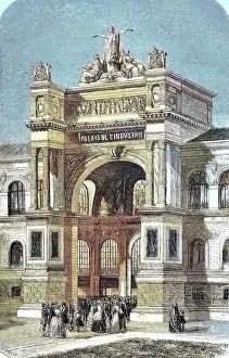Castles Prints: View of the main entrance to the Palace of Industry at the 1855 World's Fair