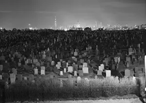 Cemetery Prints: View of Manhattan Above Queens Cemetery