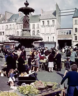 Cherbourg Prints: View of Market in Public Square