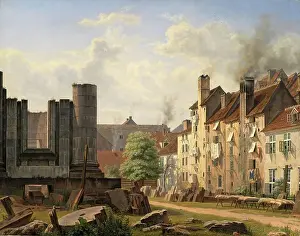 Decayed Prints: View of the Marmorpladsen with the ruins of the unfinished Frederik's Church in Copenhagen