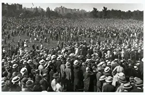 View of Mass of People Waiting for Lindbergh
