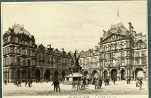 Liverpool Prints: View of Men Standing Inside The Liverpool Exchange