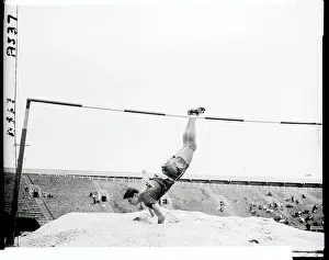 View of Michael Herman in High Jump Event