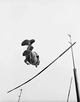 View of Michael Herman Pole Vaulting