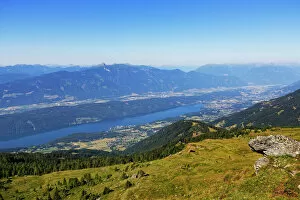 Blue Sky Gallery: View from the Millstatt Alps over Lake Millstatt, Millstatter Alpe massif, Central Eastern Alps
