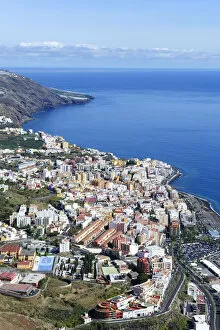 View from Mirador de la Concepcion across Santa Cruz de la Palma, capital of La Palma, Canary Islands, Spain, Europe