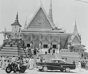View of Modern Car in Front of Old Throne Hall