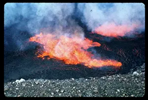 Intensity Prints: View of Molten Lava from Volcanic Eruption in Hilo, Hawaii