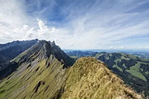 Images Dated 14th October 2014: View from Mt Schafler in the Appenzell Alps to Mt Santis, Canton of Appenzell Innerrhoden