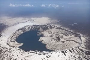 View of Nemrut volcanic crater from the plane