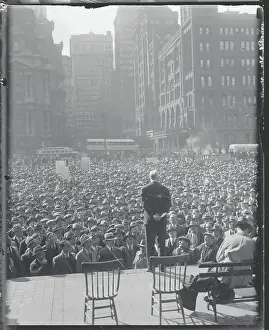 Socialist Prints: Back View of Norman Thomas Addressing Supporters