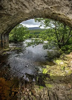 Great Prints: View under an old stone bridge with the Strath Beag River