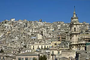 View at the old town with the San Giorgio Cathedral Modica Italy
