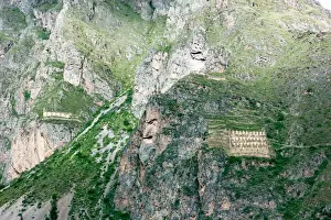 Warehouse Prints: View Pinkuylluna (also Pinkulluna) ruins on the mountain with the same name