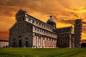 Images Dated 16th June 2013: View of Pisa Cathedral with the Leaning Tower of Pisa in Piazza dei Miracoli, Tuscany, Italy