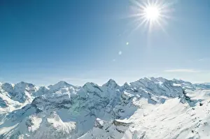 Alps Prints: View from Piz Gloria, Mt. Schilthorn, Muerren, Canton Bern, Switzerland, Europe