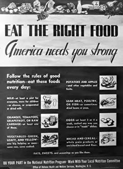 View of Poster on Nutrition During War Times