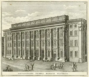 Looking Out Prints: View of the remains of the Temple of Antoninus