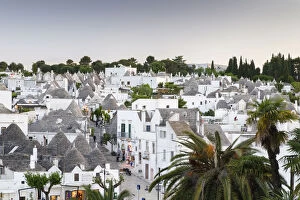Images Dated 27th May 2014: View of the Rione Monti district at dusk, trulli, traditional round houses, trullo settlement