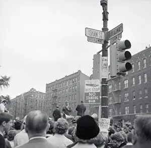 Goldwater Prints: View of Robert F. Kennedy Campaign Near Bus Signs