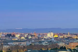 Evening Light Gallery: View of Rome from the Janiculum hill or Gianicolo, Rome, Lazio, Italy