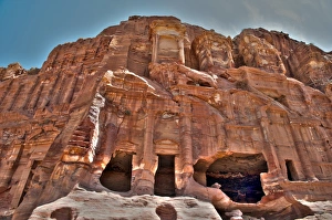 Images Dated 8th April 2010: Front View of the Royal Tombs in Petra Jordan
