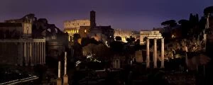 Images Dated 1st January 2013: View of the ruins of the Roman Forum in Rome at twilight