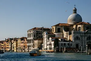 View in San Geremia church and suroundin townhouses by the Grand Canal in Veince, Italy
