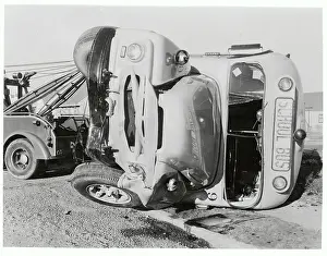 View of School Bus After Crashing
