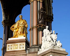 Prince Albert (1819-1861), The Royal Consort Gallery: View of the sculpture of Prince Albert at the Prince Albert Memorial, Kensington Gardens, London