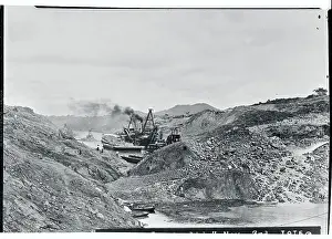 Panama Prints: View of Ship in Panama Canal