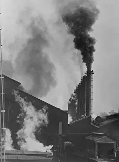 Air Pollution Prints: View of Smoke Spewing Plant
