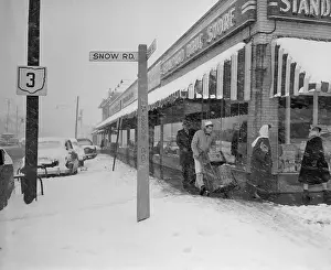 View of Snow Road During Blizzard
