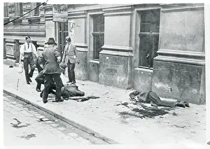 Protester Prints: View of Soldiers and Citizen as Victim of Unrest