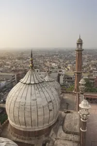 Delhi Prints: The view from the southern minaret of the Jama Masjid mosque in Old Delhi