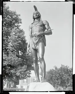 Plymouth Prints: View of Statue of Massasoit
